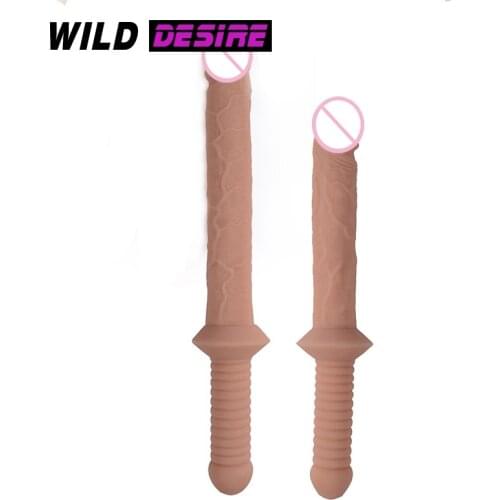 2020 Sex Shop Sword Big Dildos Handle Design Large Small Flesh Penis Flexible Realistic Dildo Cock Women Masturbation Toys