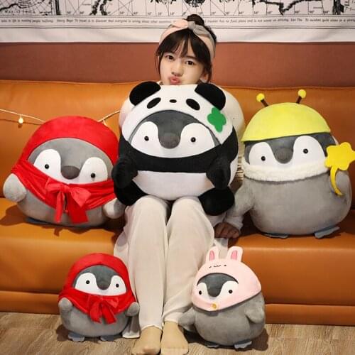 50CM Cute Penguin Plush Toy Cosplay Bee Panda Rabbit Stuffed Doll Soft Sofa Pillow Cushion For Children Girls Birthday Gifts
