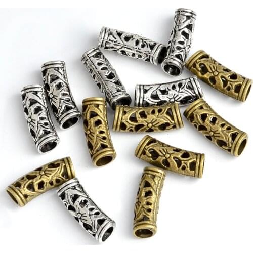 20pcs/lot Ancient Simple color Bronze Viking Elder Hair Beads Beard Beads Viking jewelry Norse jewelry Women Unisex Accessories