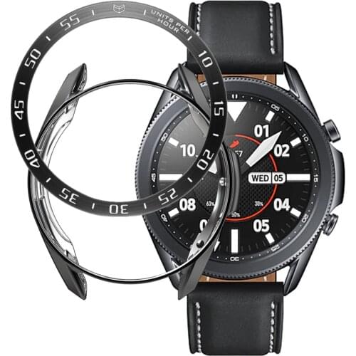 Galaxy watch 3 case + Bezel Ring 45mm 41mm for samsung galaxy watch 3 41mm 45mm Bezel Loop cover and Protector case Accessories