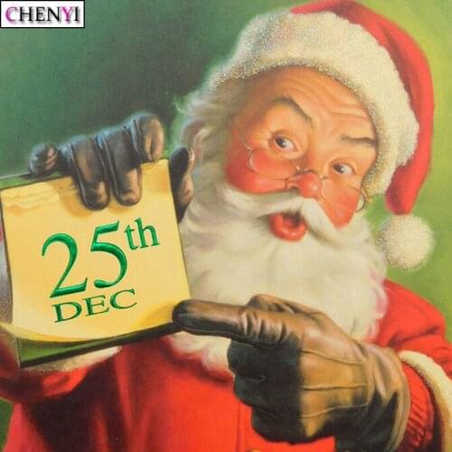 CHENYI 5D Diy Diamond Painting Santa Claus Square Embroidery Diamond Mosaic Cross Stitch Rhinestone Home Decor Christmas Gifts