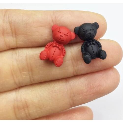Eruifa 8pcs 9*18mm Popular Paint Bear Stud Earring 2 Colors Nickle And Lead free