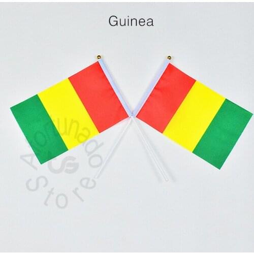 Guinea 14*21cm flag Banner 10pieces meet Parade party hand waving National flag Home Decoration flag banner
