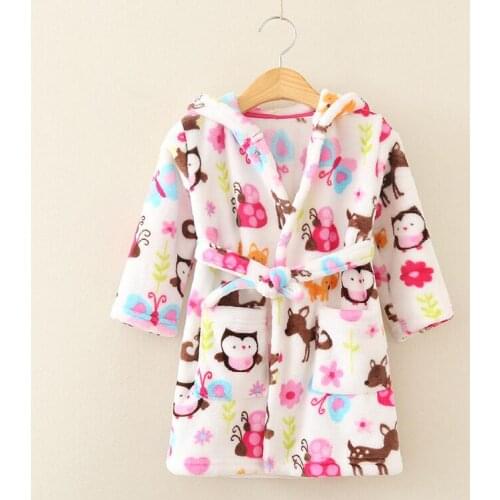 New 2018,Baby Boys Girls Robe,Kids Pajamas,Children fleece Bathrobe,Cloak Nightgown,Spring Autumn Winter Bath Robes,For 2-6 girl