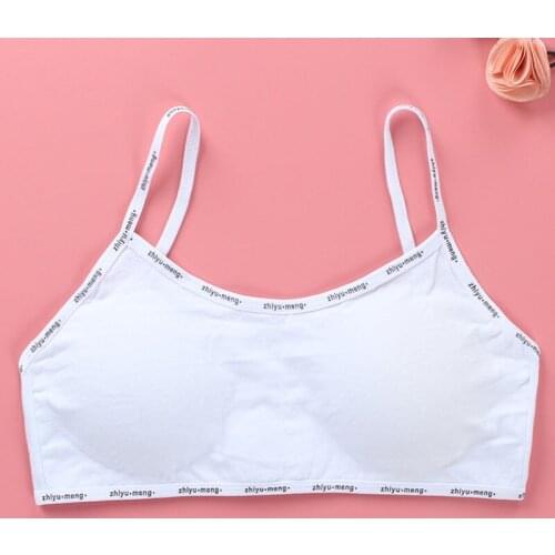 Students Young Teenager Girls Cotton Breathable Bras Vest Underwear Fashion Letter Brassiere FS0491