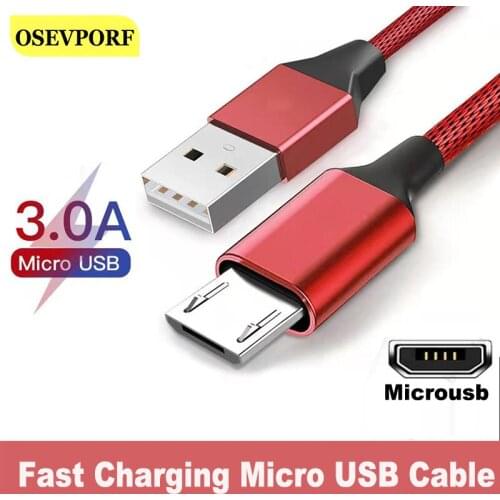 Micro USB Cable Fast Charging USB Data Cable Cord for Samsung Xiaomi Redmi Note 4 5 Android Microusb Fast Charger Wire 1 2m Line
