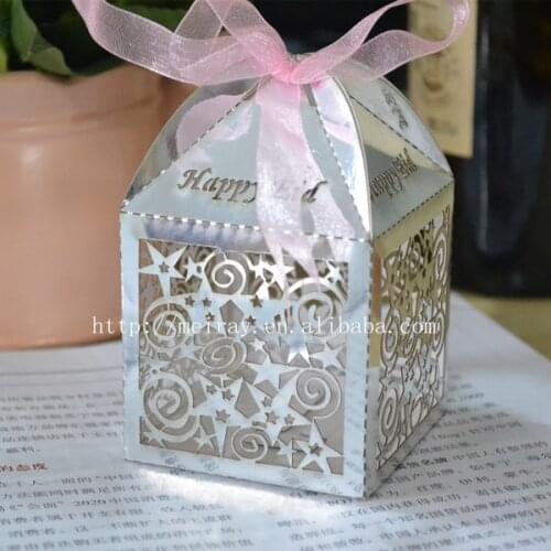 Laser cut ramadan kareem favor box for eid-ul-fitr, star happy eid decoration,eid favor party with free shipping to US