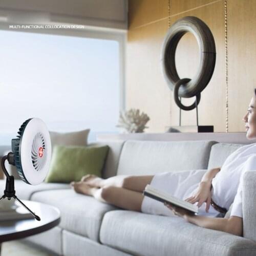 Magnet Rechargeable Hanging Fan Tent Lamp Mobile USB Charger for Outdoor Camping