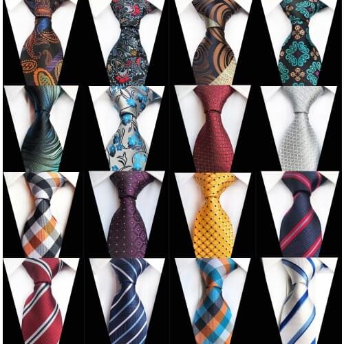 Fashion Paisley Plaid Jacquard Woven Silk Mens Ties Neck Tie 8cm Striped Necktie for Men Business Wedding Formal Gravata Ties