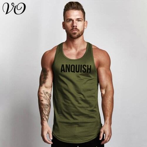 Summer streetwear new mens clothing joggers gyms fitness mens vest breathable quick-drying fitness sportswear