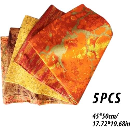 New 5PCS 45x50CM Cotton Patchwork Soft Sewing Fabric For Crafts DIY Doll Clothes Pencil Bags Handmade Sachets Etc