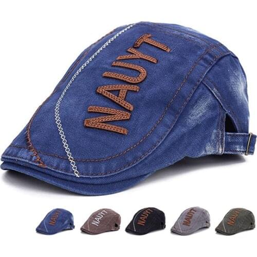 New Men Visors Cap for Women Outdoor Sports Denim Soft Berets Caps Summer Letter Embroidery Driving Hats Peak Hunting Cap