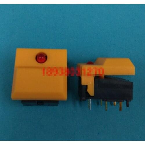 Original new 100% import original button switch stage light 512 console button switch 17*17 yellow wide handle red light PB86