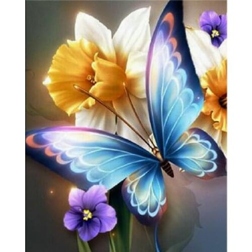 Full diamond mosaic butterfly flowers embroidery painting by numbers rhinestone wall sticker decor dimond drawing art needlework