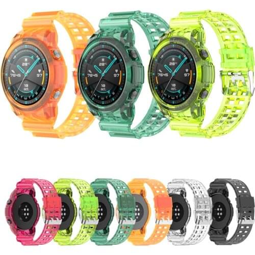 New Silicone Strap For Huawei watch GT2 46MM TPU Glacier Integrated Transparent Sport Watchband Bracelet Replacement Accessories