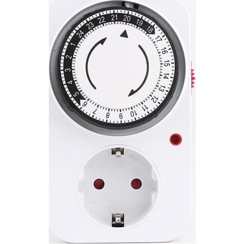 24 Hours Plug-in Timer EU 230V 16A Smart Socket Switching Power Converter Appointment Plug For Indoor Hydroponic System