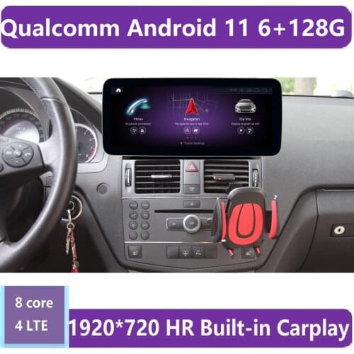 Qualcomm Android 11 Car Command System 6 RAM anti-glare Screen For Mercedes Benz C Class 2008-2010 IPS LTE Wifi BT Carplay W204