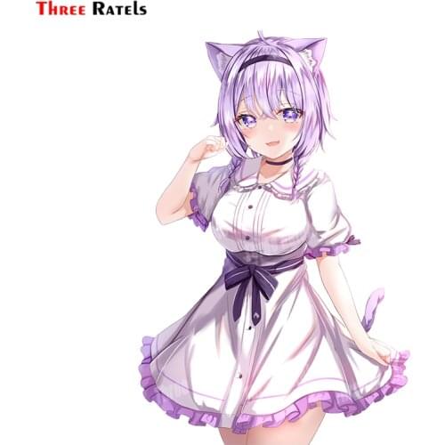 Three Ratels B247 Nekomata Okayu Hololive Stickers For Passat B6 Car Accessory Sticker Waterproof Property Auto Decals