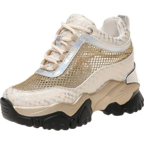 2021 Dad Shoes Womens Summer New Mesh Platform Increased Ins Fashionable Casual Breathable Fashionable Sports Casual Shoes