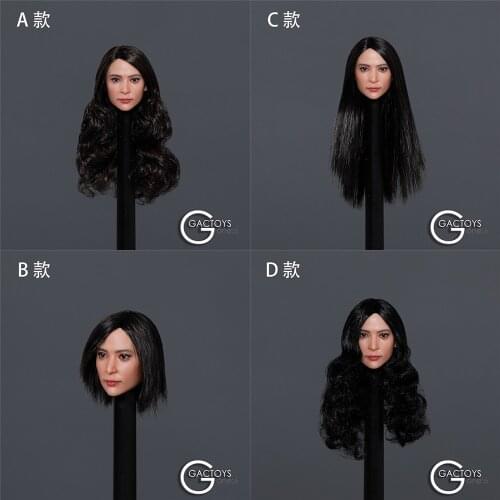 In Stock GC039 1/6 Scale Beauty Asian Girl Head Sculpt Carved Model Accessory for 12'' Action Figure Body Doll