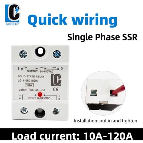 SSR 10DA/25/40/60/80/100DA/120 Easy Wiring New Type DC-AC DA Single Phase Solid State Relay 10A 25A 40A 60A 80A 100A 120A