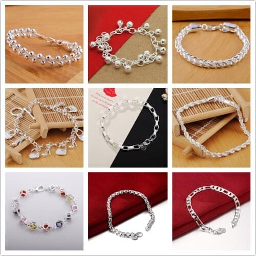 Silver Bracelets For Women 2020 New Fashion Jewelry Accesories Link Chain Bracelet Pulseira Femme Wristband Bijoux Wholesale