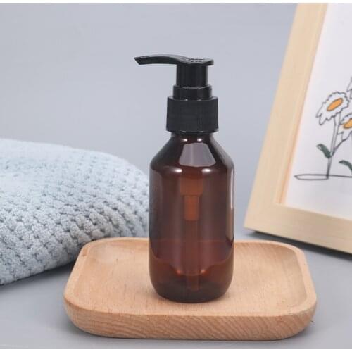 10PCS of 100ML Empty Bathroom Soap Dispenser Dark Brown Shampoo Body Wash Hair Conditioner Bottles Press Pump Sub bottle