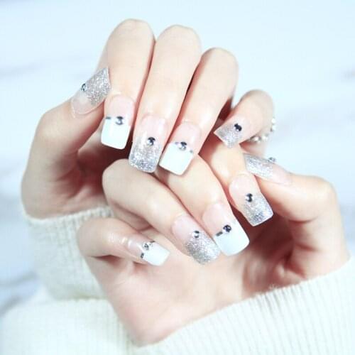 20Pcs Nail Polish sticker Full waterproof Non-toxic French Nail Transfer Stickers Manicure Nail Art Decoration Tools With Drill