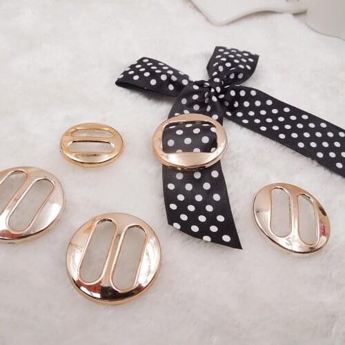 25mm,30pcs uv plated rose gold no fade ribbon buckles bow acessories Invitation Ribbon Slider Headband Hair Clip DIY
