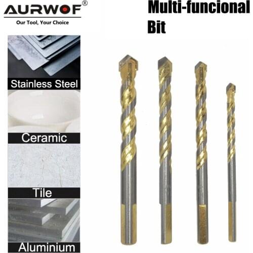 4pcs 6 8 10 12mm Multi-functional Glass Drill Bit Triangle Bits For Ceramic Tile Concrete Brick Metal Stainless Steel Wood 02071