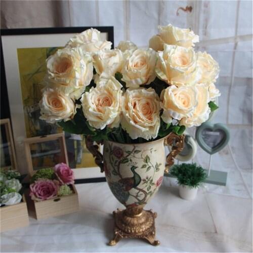 5-12 Heads/bouquet peony flower bouquet palace emperor Rose silk flower rose bouquet wedding decoration silk artificial flower