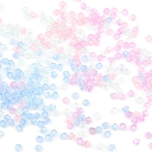 500 PCs Acrylic Beads Hexagon Faceted Beads For Jewelry DIY Findings Colorful At Random About 4mm x 4mm, Hole: Approx 1.1mm