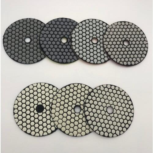 Diamond Dry Polishing Pad 4 inch 100 mm Marble Granite Stone Polishing Wheel Polish Pad Polisher Pad Abrasive Disc 7 Pcs/lot