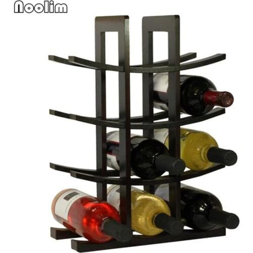 European Bamboo Wine Rack Wooden Simple Countertop Wine Bottle Storage Holder Dining Table Stand Kitchen Organizer Bar Tools