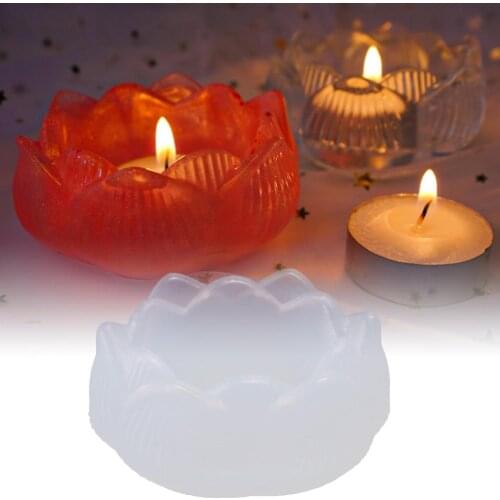 Lotus Shaped Candle Mold Silicone Mold For Candle Making 3D DIY Candlestick Soap Storage Box Mold Gypsum Craft Molds Ornament
