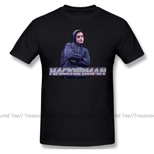 Hacker T Shirt HACKERMAN Mr Robot T-Shirt 100 Cotton Short Sleeve Tee Shirt XXX Cute Male Print Beach Tshirt