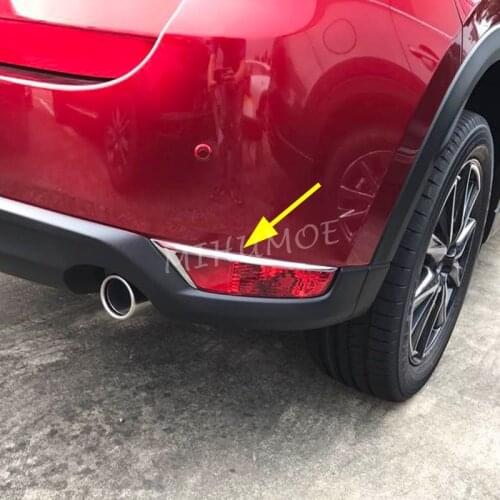 Bumper Reflector Strips For Mazda CX-5 KF 2017 2018 2019 2020 CX5 2nd Generation Chrome Rear Fog Light Trim Molding