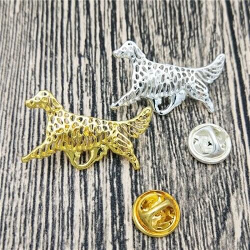 LPHZQH Hot Fashion Cute English Setter Dog Broches And Pins Collar Pin Jewelery Clothing Accessories Mens Gift