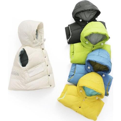 Fashion Toddler Infant Kids Baby Girls Boys Winter Sleeveless Solid Colors Windproof Vests Coat Hooded Warm Outwear Waistcoat#g4