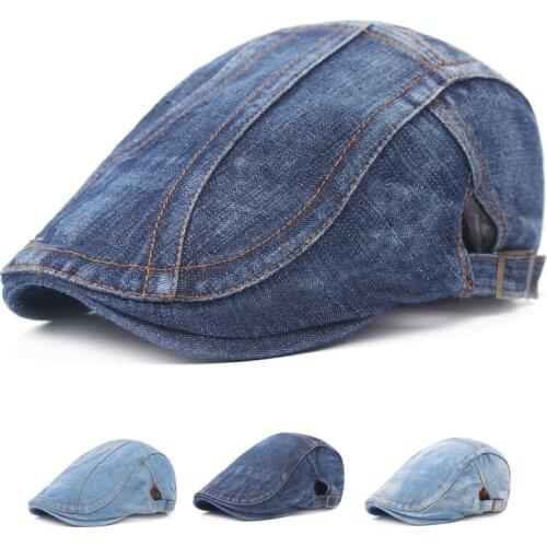 Male Denim Beret Cap Retro Casual Hat Spring/Autumn Female Hat Couple Wild Hats Newsboy Caps Detective Hats Flat Caps Chapeau