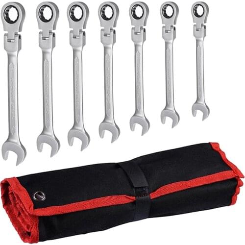 7PCS Flexible Combination Ratchet Wrenchs Set Hand Tools Auto Tools Set For Repair Bike GarageTorque Wrench herramientas D6121R