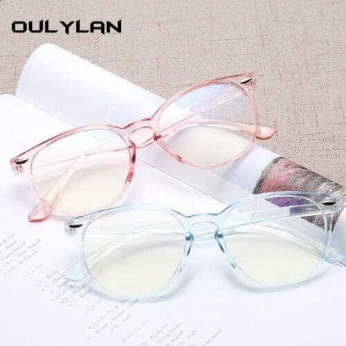 Oulylan Anti-blue Light Glasses Frames Men Computer Eyeglasses Frame for Women Vintage Transparent Optical Spectacles