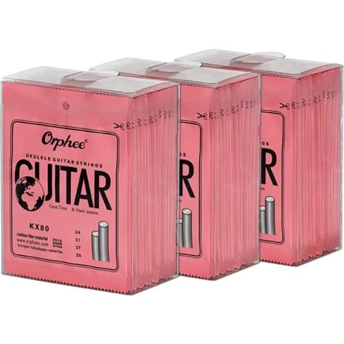 Orphee KX80 4pcs/set Ukulele Hawaii Guitar Strings Profession Clear Plastic Steel Fiber Guitarra Strings for Ukulele Accessories