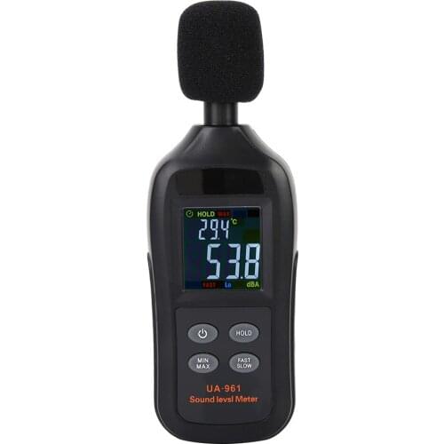UA961 Black Portable Handheld Digital Sound Level Meter Noise Tester Suitable For Factory, School, Construction