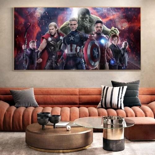 Marvel Movie Super Hero Captain America Hulk Iron Man Thor Posters And Prints Wall Art Decor Canvas Painting Cuadros Decor