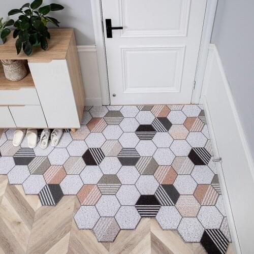 Silk Loop Doormat Carpet Kitchen Mat Hallway Doormat Home Decoration Can Be Cut Custom Mats Carpet Non-slip PVC Entrance Doormat