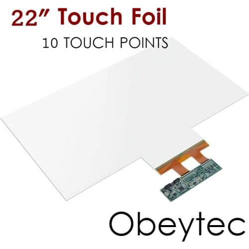 Obeytec 22" Projection Capacitive Touch film, 10 Touch Points, USB Controller, High Sensitive, High Quality, Factory OEM