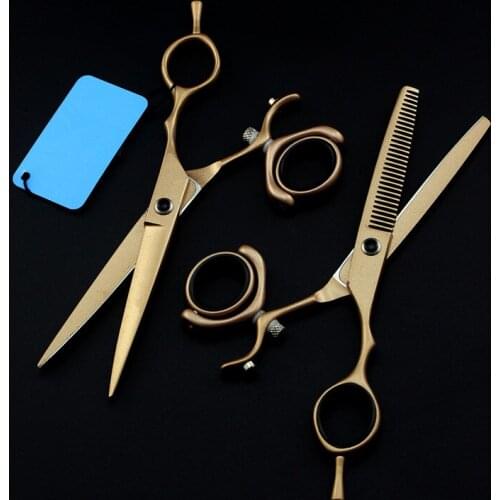 Professional Japan steel 6 '' Rotate gold cut hair scissors haircut scissor thinning barber cutting shears hairdresser scissors