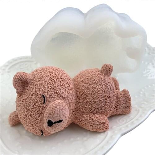3D Large Teddy Bear shape Silicone Cake Mold Dessert Mousse Fondant Chocolate Molds Baking Pudding Resin Cake Decorating Tools