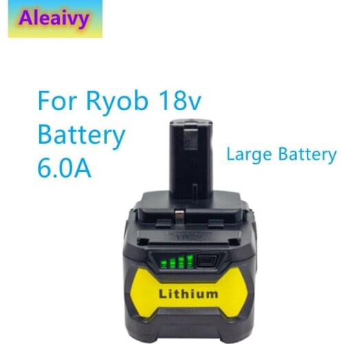 18V Lithium Ion Replacement Battery for Ryobi ONE+ P104 P105 P107 P106 RB18L60 RB18L50 RB18L40 Compact Power Tool With Charger 1